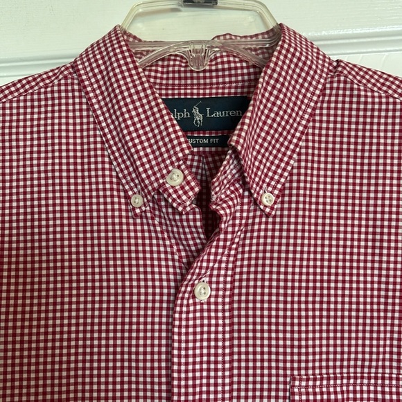 Ralph Lauren men’s red and white long sleeve button down shirt size medium - Picture 2 of 9